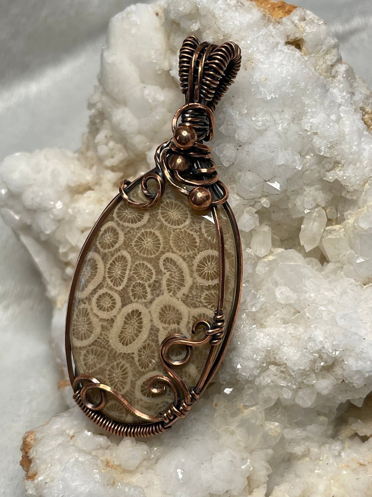 Fossil Coral pendant necklace