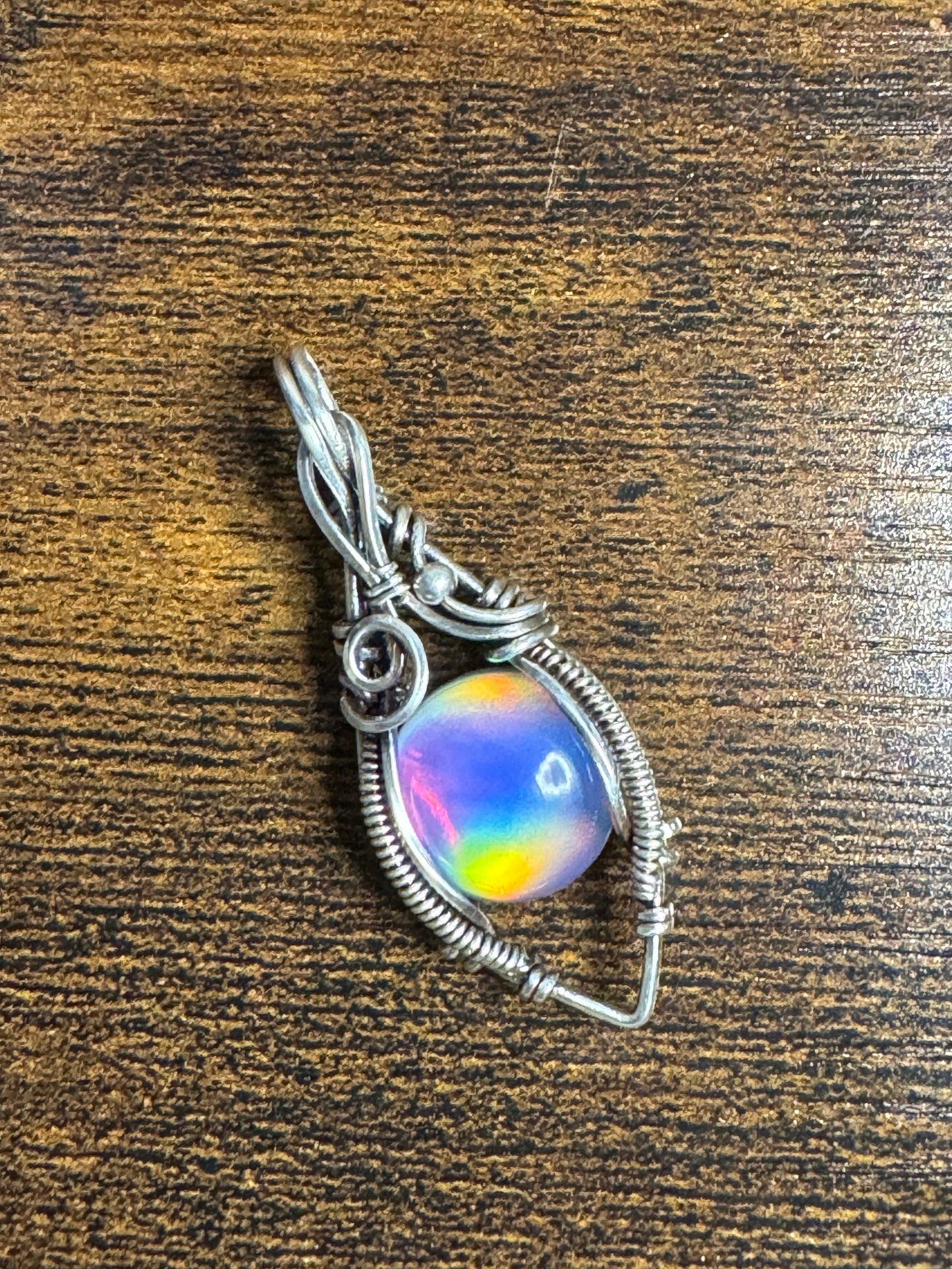 Aurora Opal pendant necklace