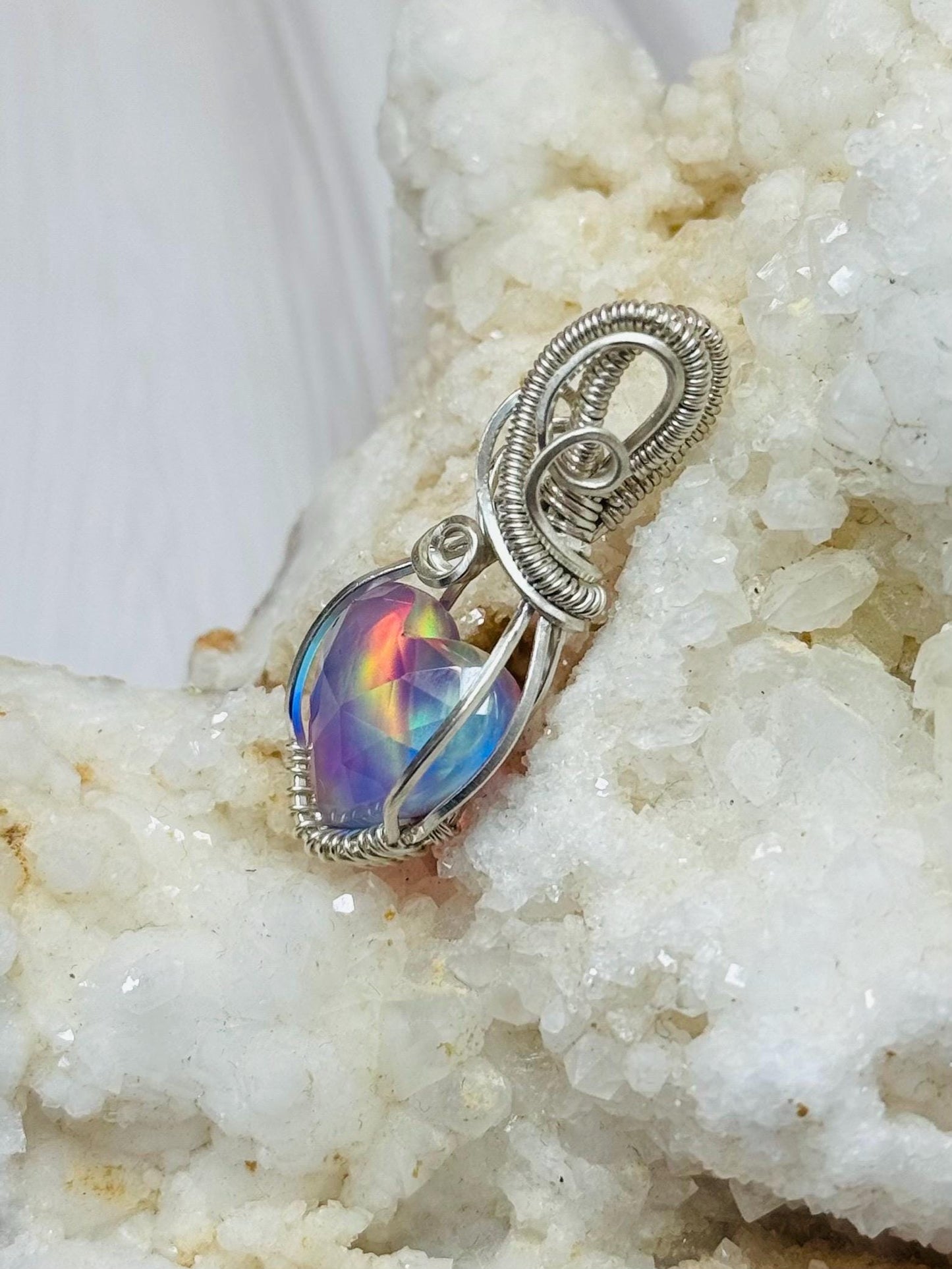 Aurora Opal pendant necklace