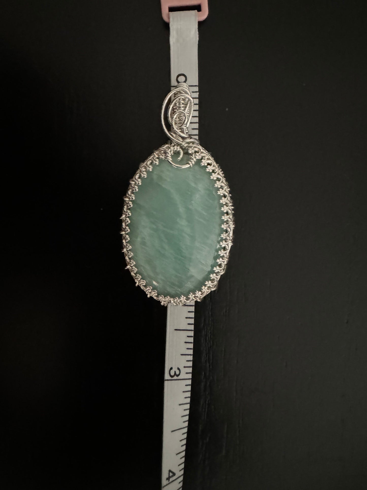 Amazonite gemstone pendant necklace