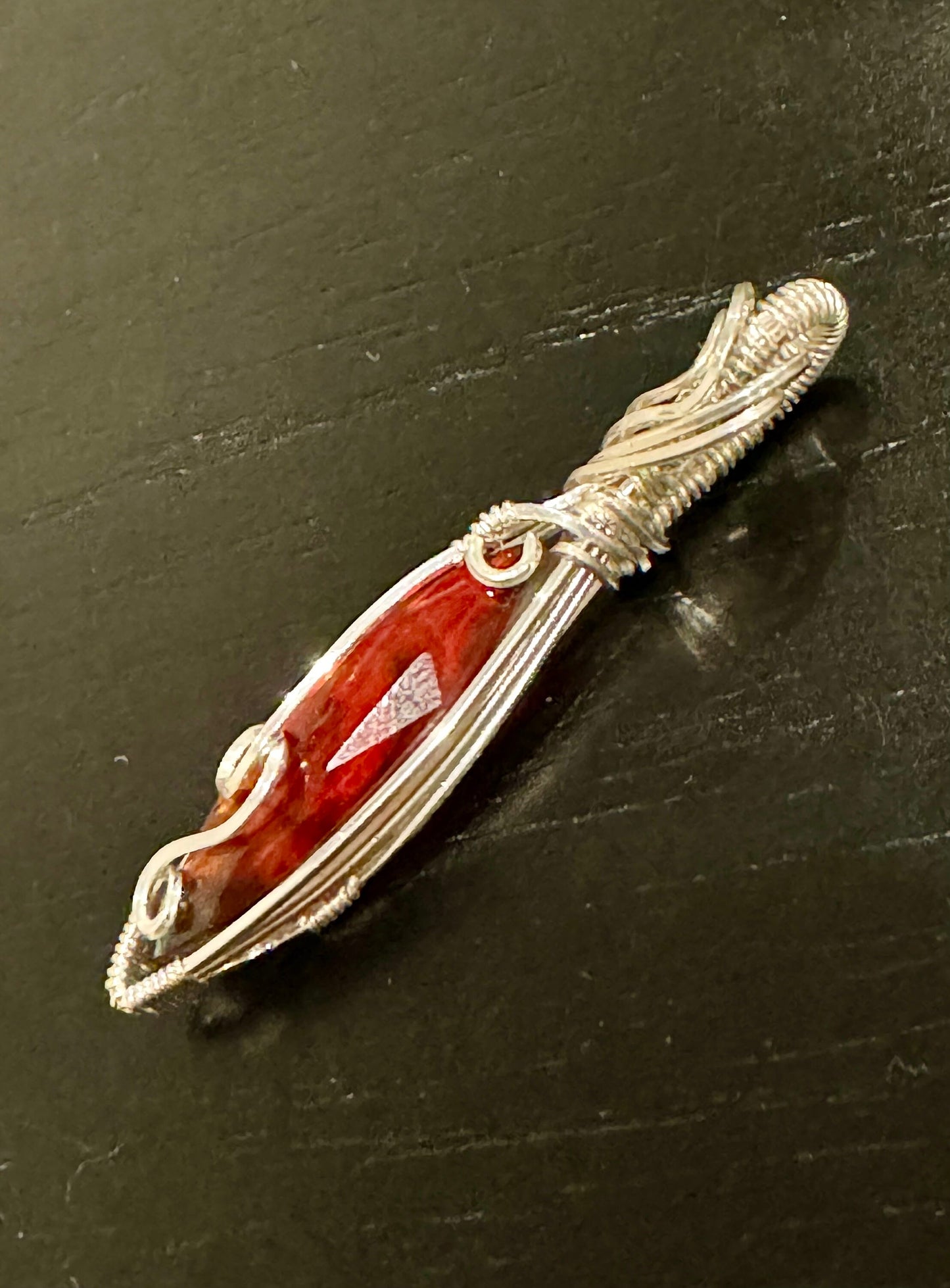 Diachronic glass  pendant necklace