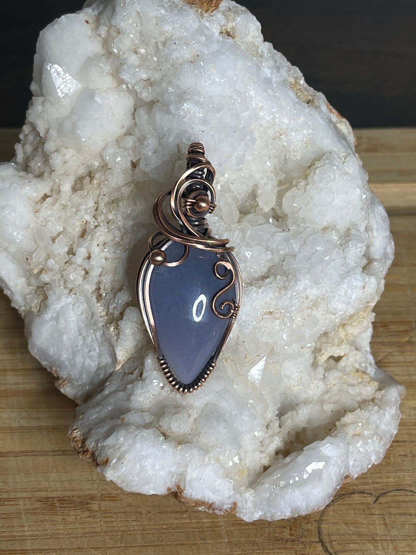 Blue purple gemstone pendant necklace