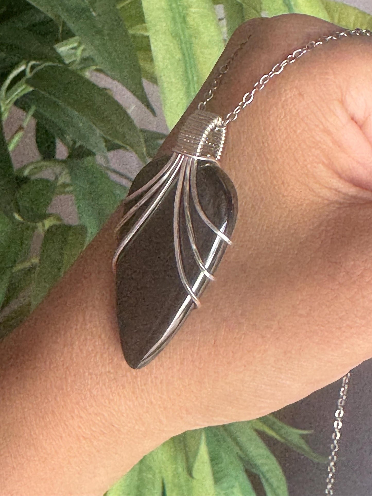 Hematite gemstone pendant necklace