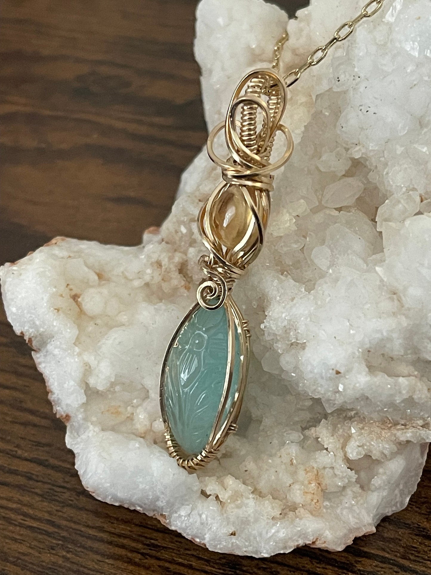 Amazonite pendant necklace