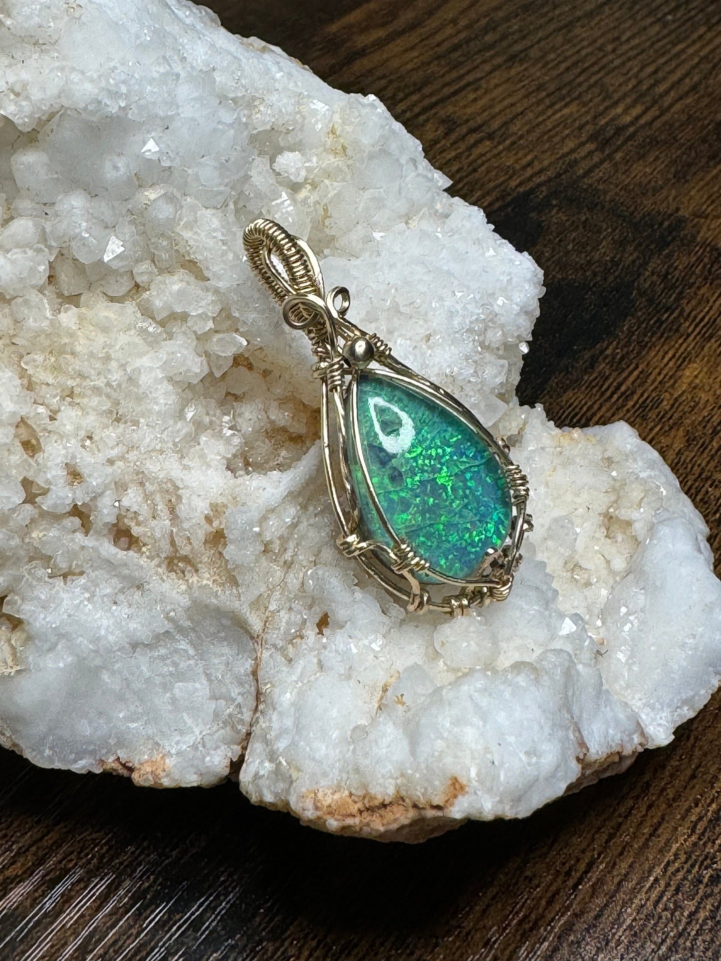 Monarch Opal pendant necklace