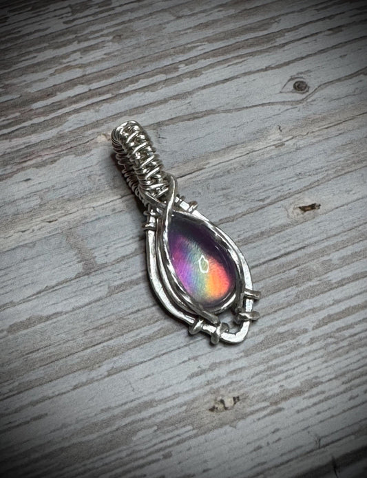 Aurora Opal pendant necklace
