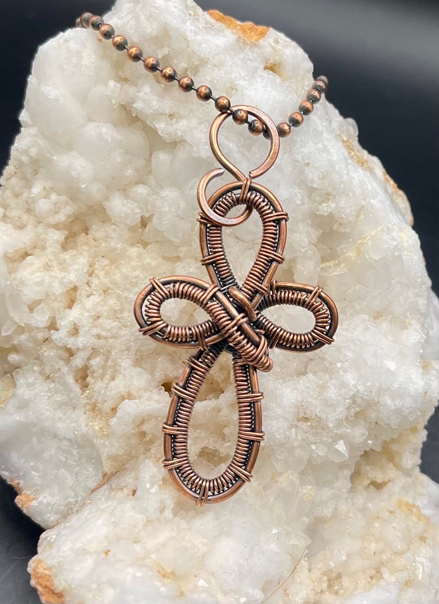 Copper wire weaved cross