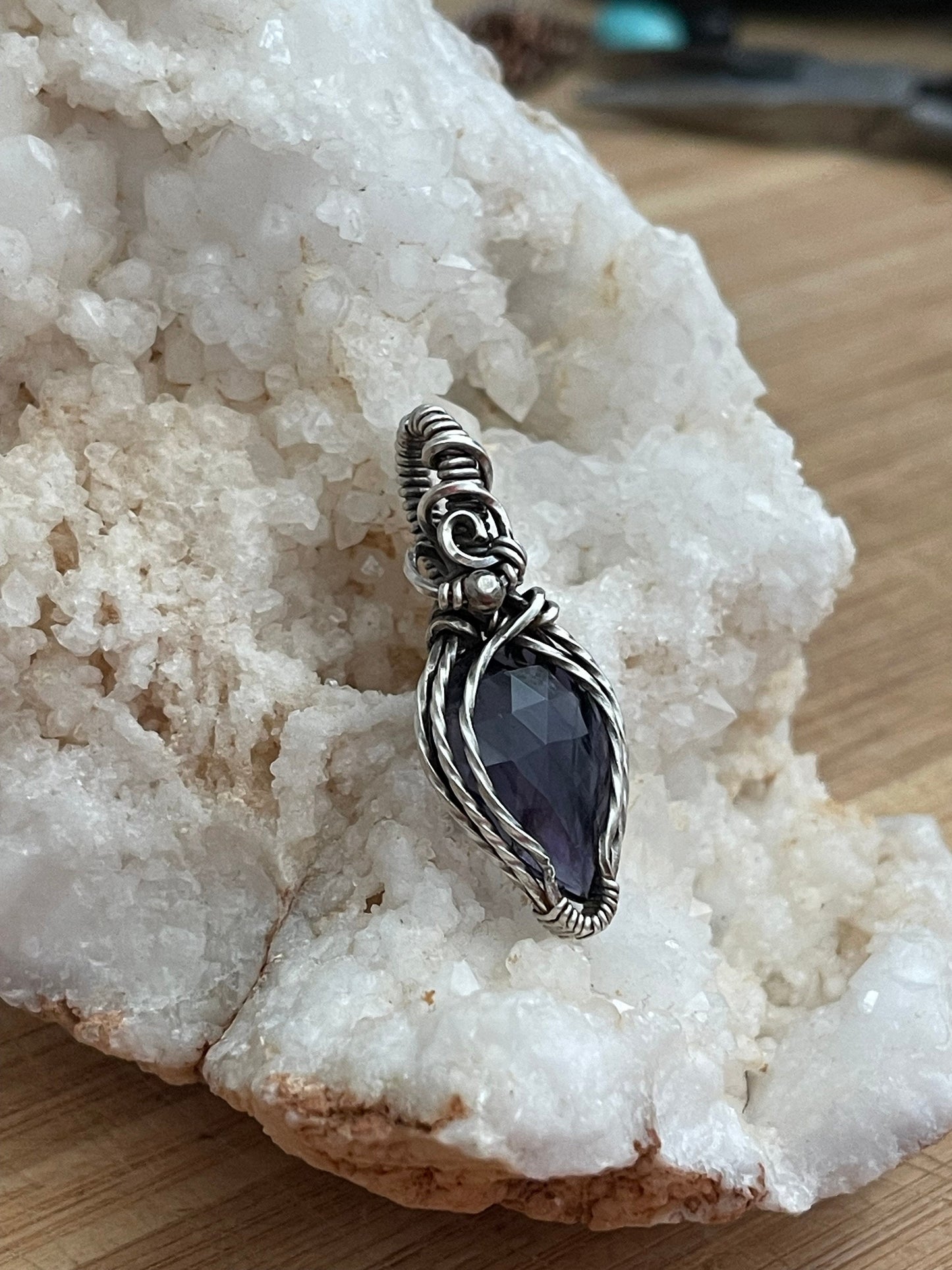 Lolite gemstone pendant