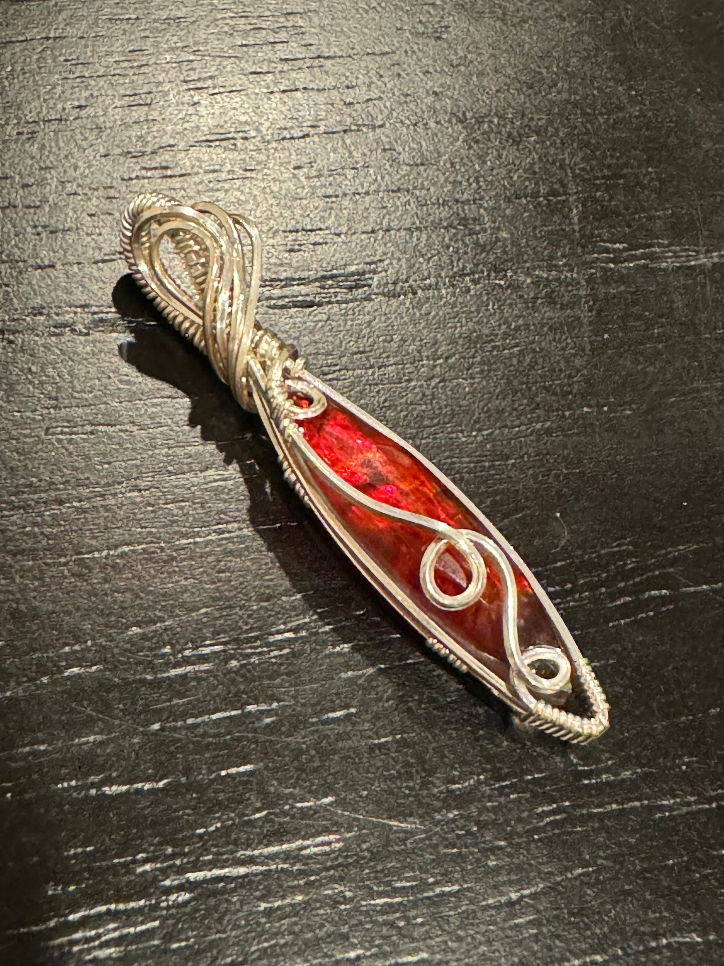 Diachronic glass  pendant necklace