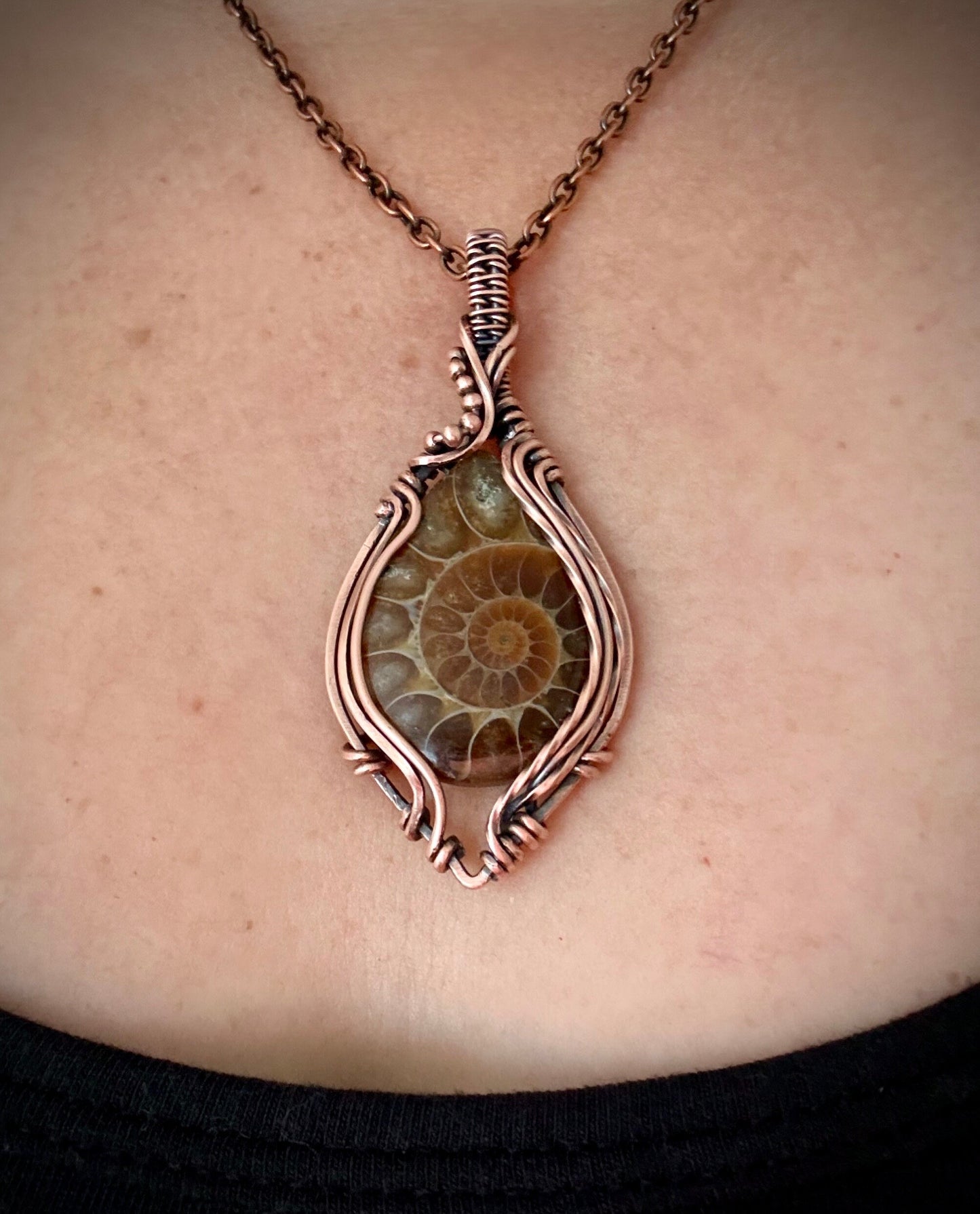 Ammonite pendant necklace
