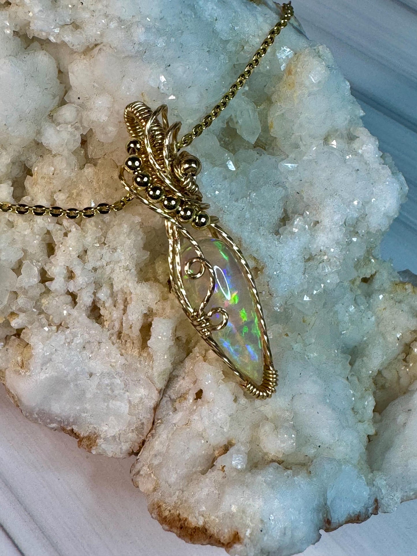Ethiopian Opal pendant necklace