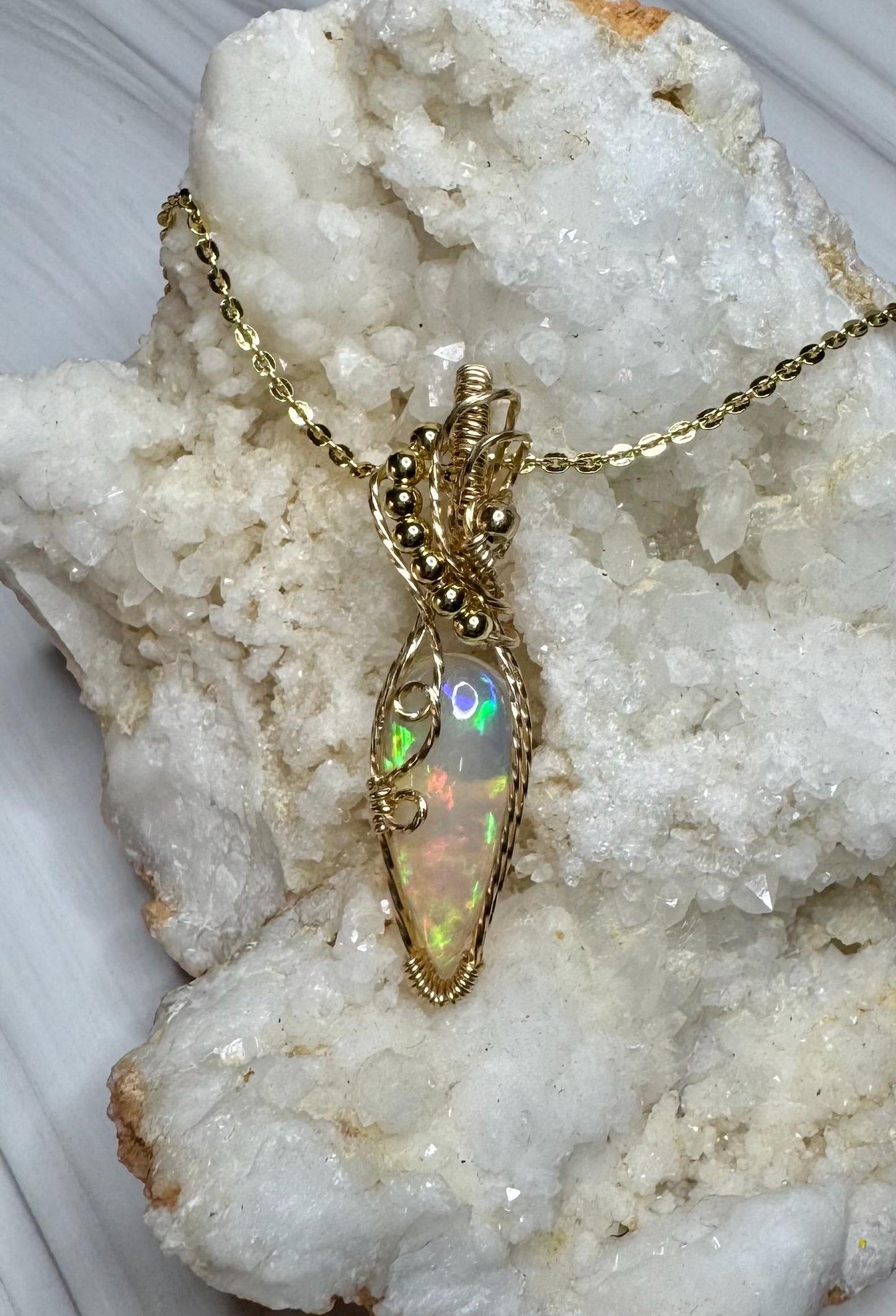 Ethiopian Opal pendant necklace