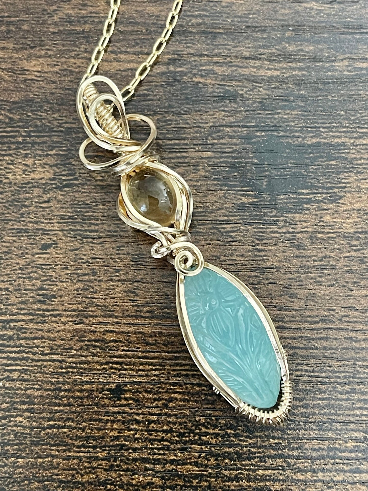 Amazonite pendant necklace