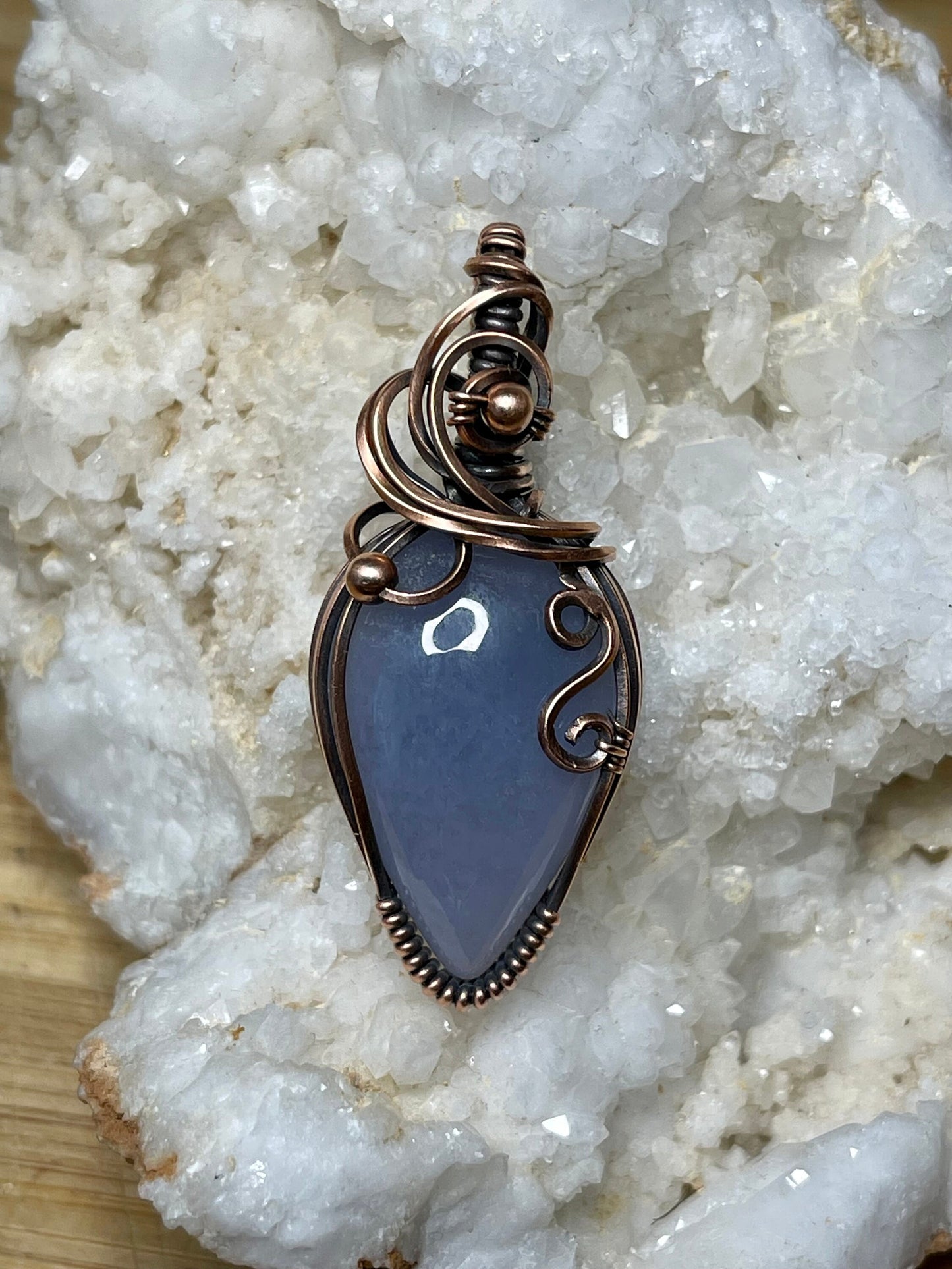 Blue purple gemstone pendant necklace