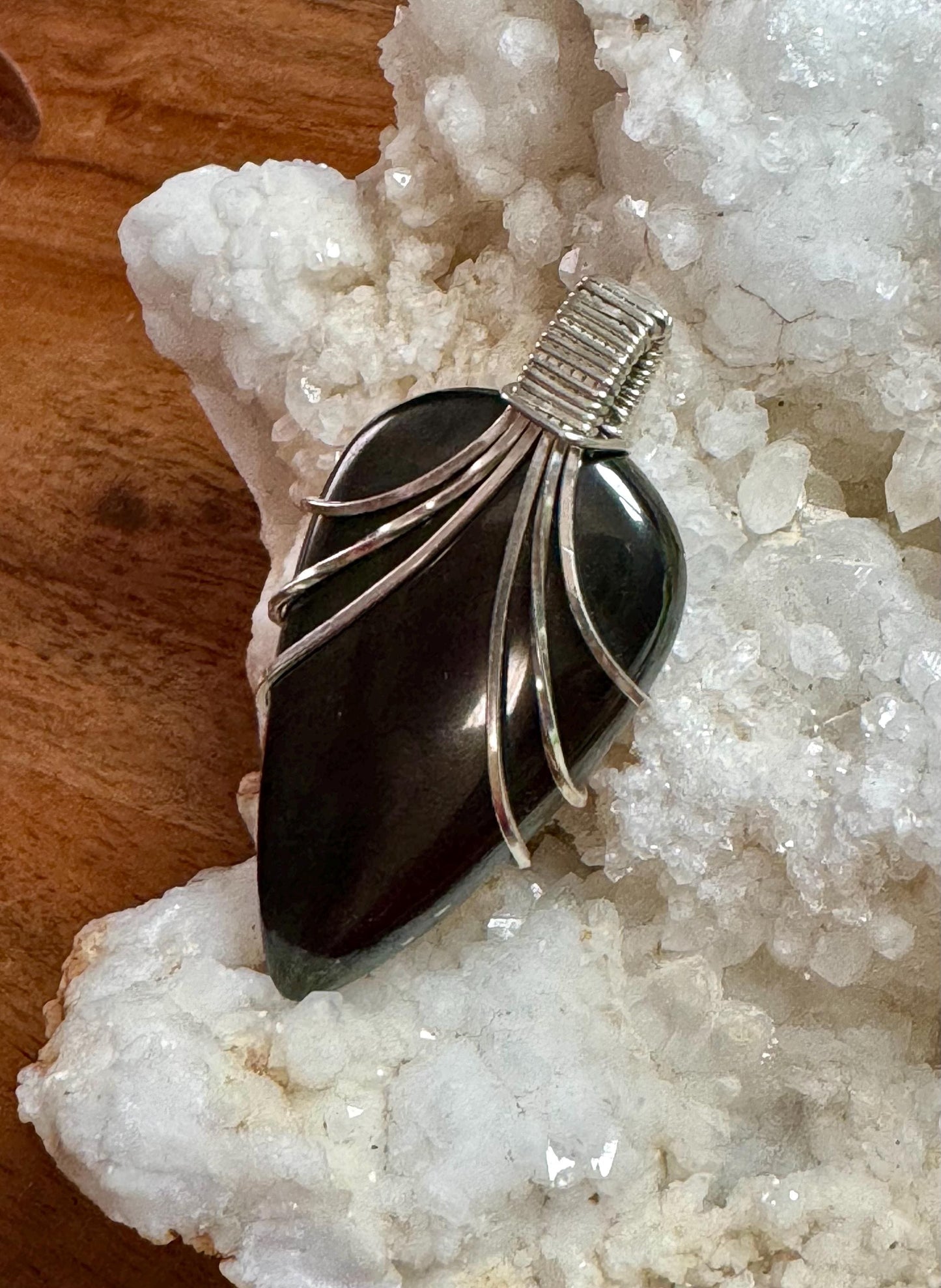 Hematite gemstone pendant necklace