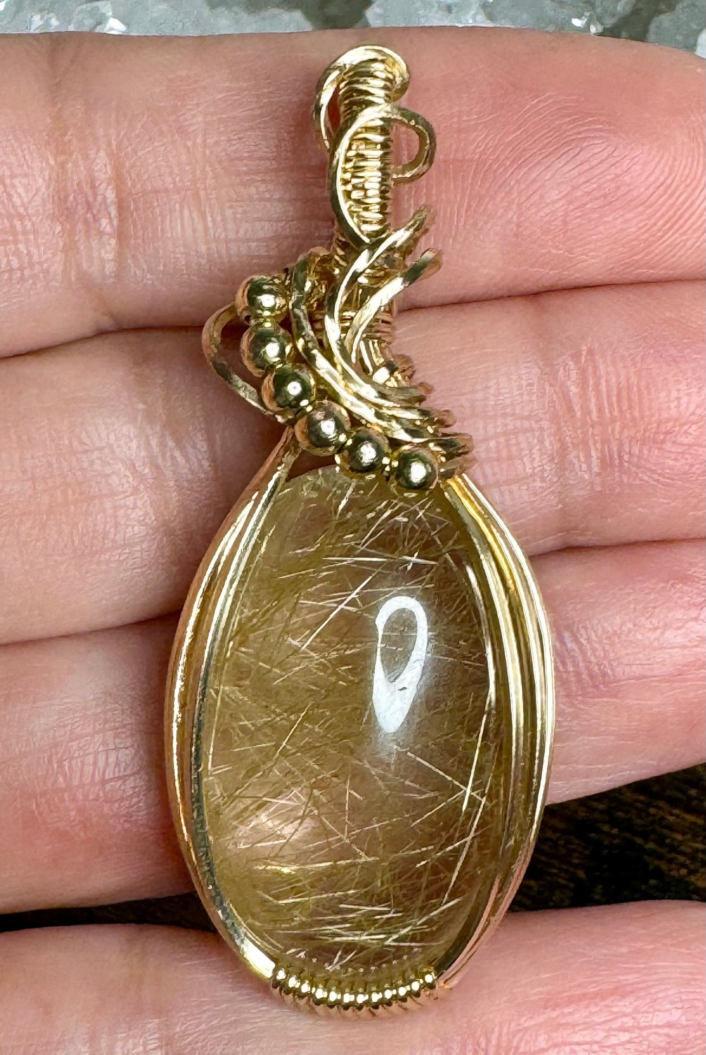 Rutilated quartz  pendant necklace