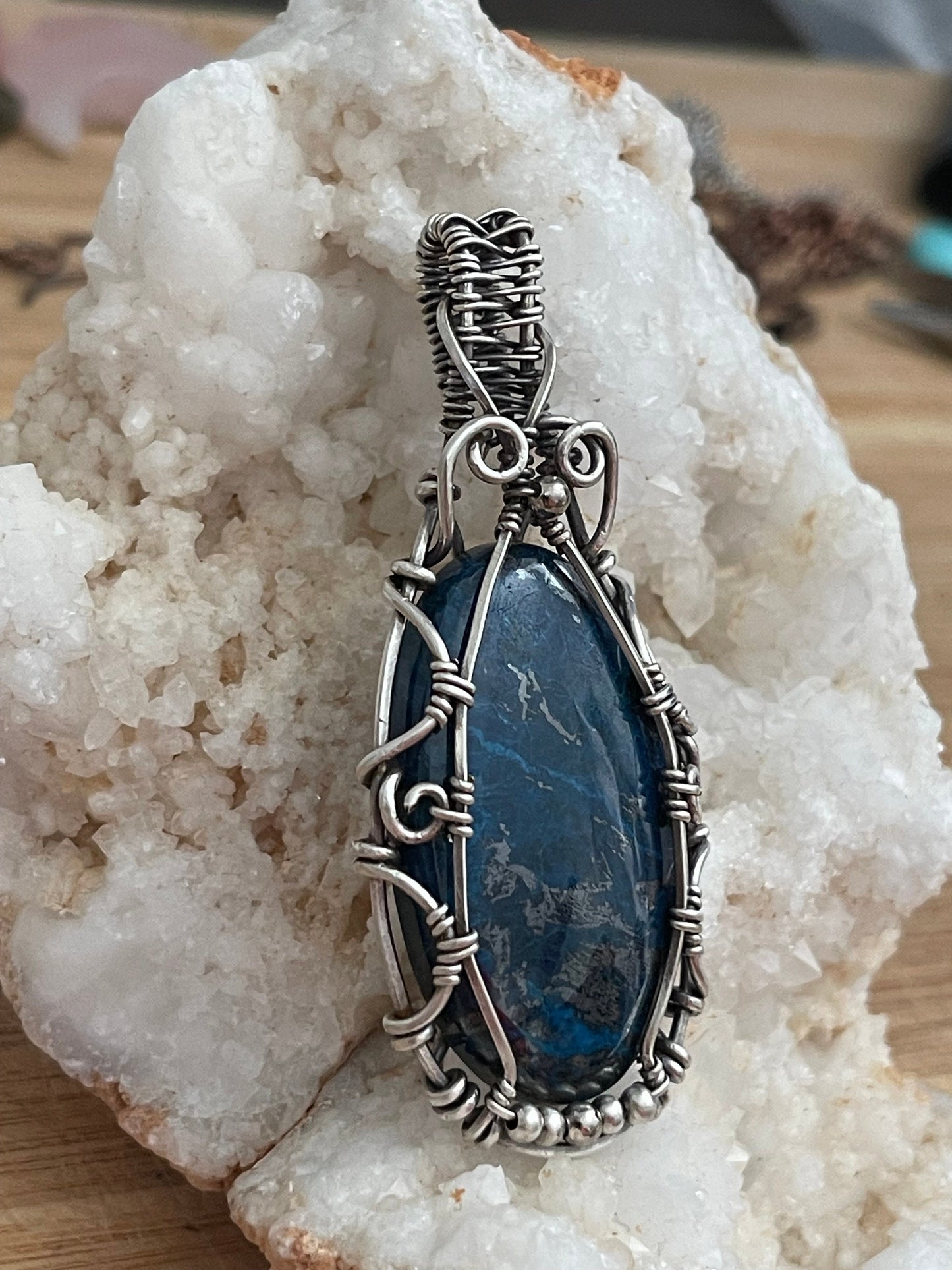 Azurite pendant necklace