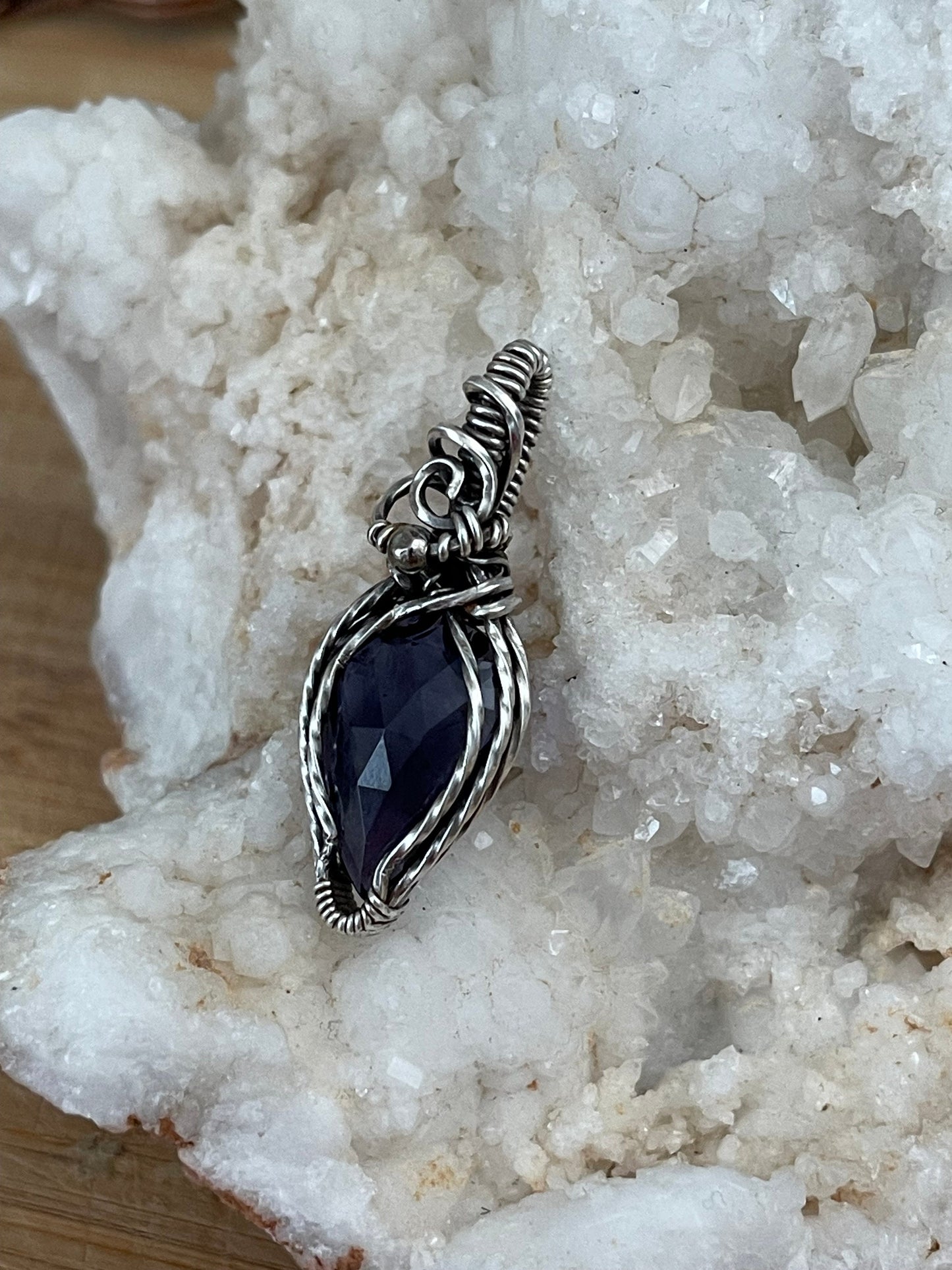 Lolite gemstone pendant
